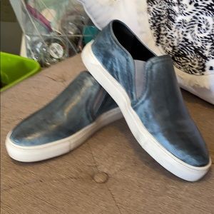 Distressed slip on shoes